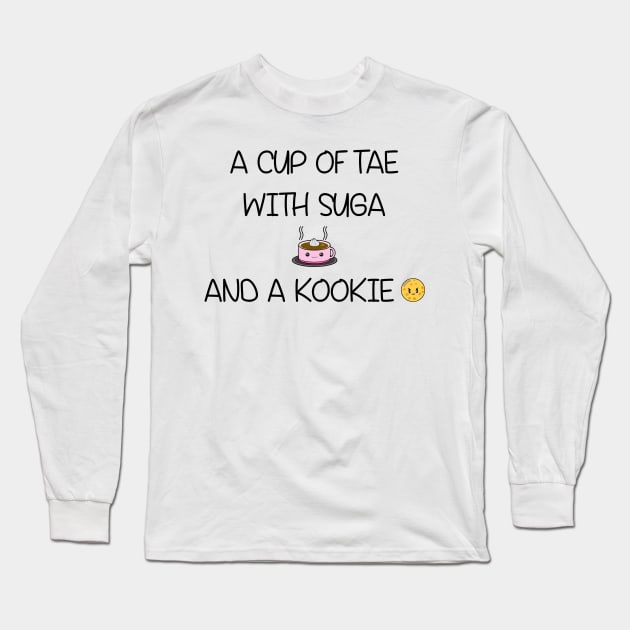 BTS A Cup of Tae with Suga and a Kookie T-Shirt Long Sleeve T-Shirt by LySaTee